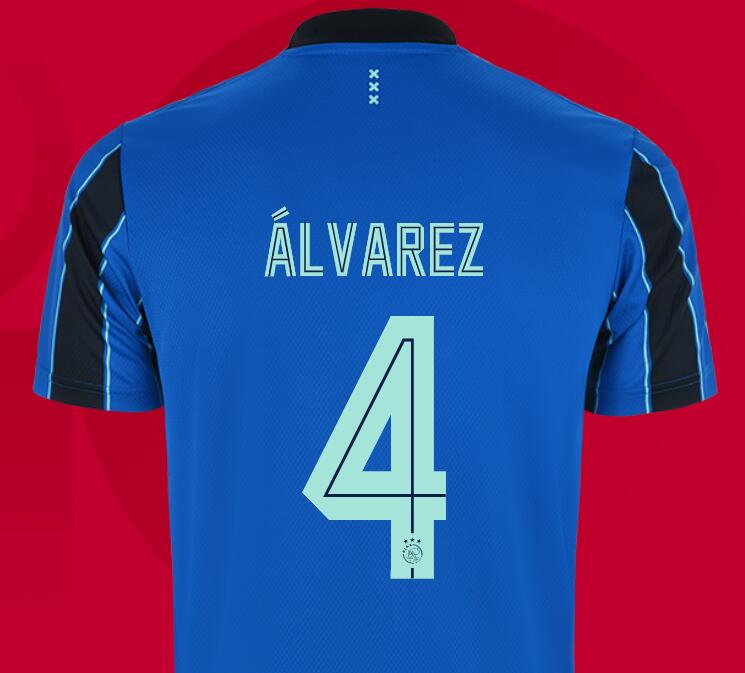 2021/22 Ajax Away Kit Soccer Jersey with Álvarez 4 printing